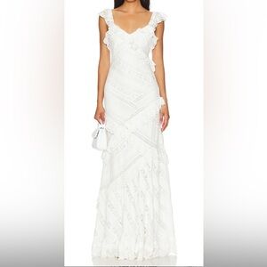 LoveShackFancy White Lace Maxi Dress